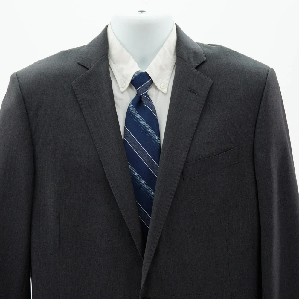 DAMAGED Brooks Brothers Explored Regent Fit Wool Gray Blazer 38R Tagged 42L